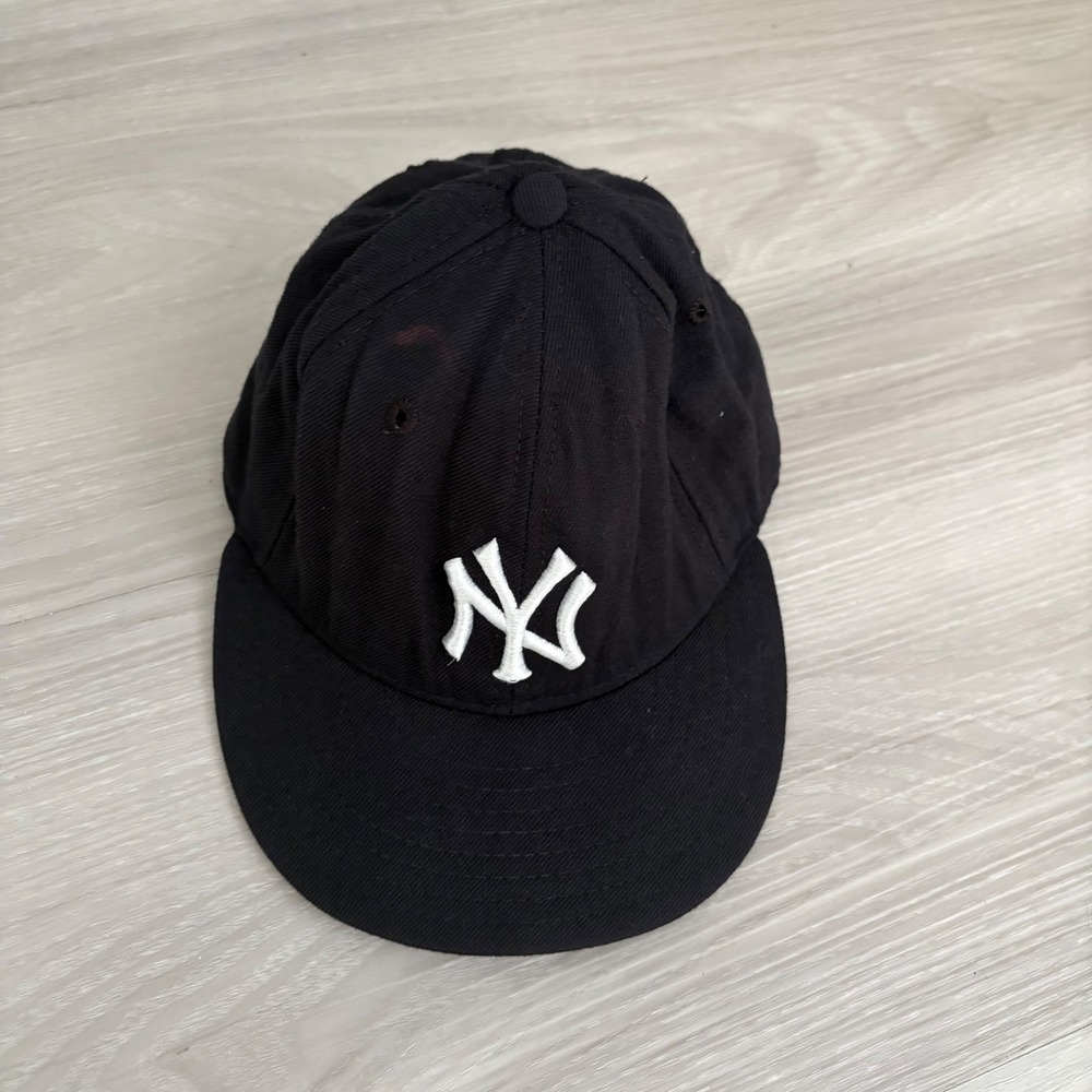 Vintage New Era 5950 NY Cap Yankees Diamond Collection Hat 100% Wool USA Size 7